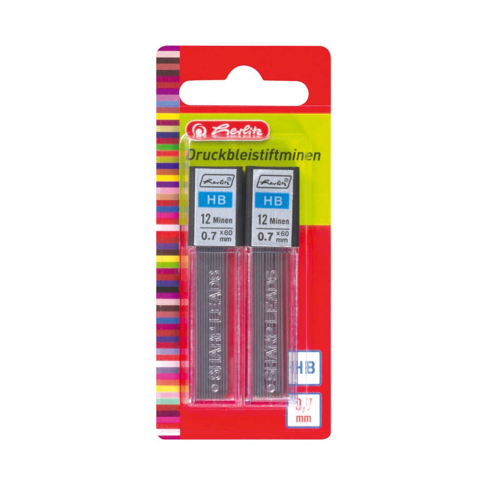 Herlitz 10199156 Druckbleistiftmine 0, 7 mm, HB, 10 x 24 Stück