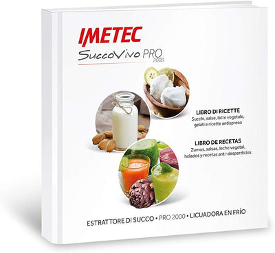 Imetec 7862 Succovivo Pro 2000 Professioneller Kalt Entsafter mit langsamer Presse, 48 U/min, 2 Filt