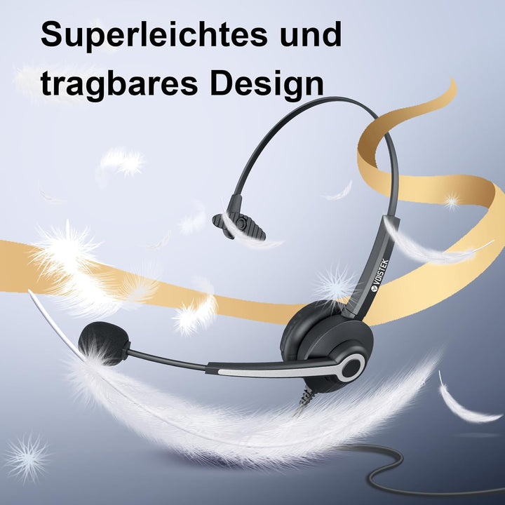 Voistek USB-C & 3,5mm Kopfhörer mit Mikrofon | Verstellbarer Rauschunterdrückung-Headset für Busines