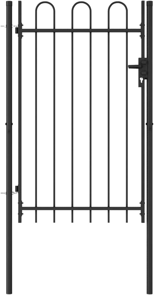 WIFESE 100x200 cm Schwarz Zauntor GartentüR Gartentor Gartenzaun Doppelstabmattenzaun Gartenzaun Kom
