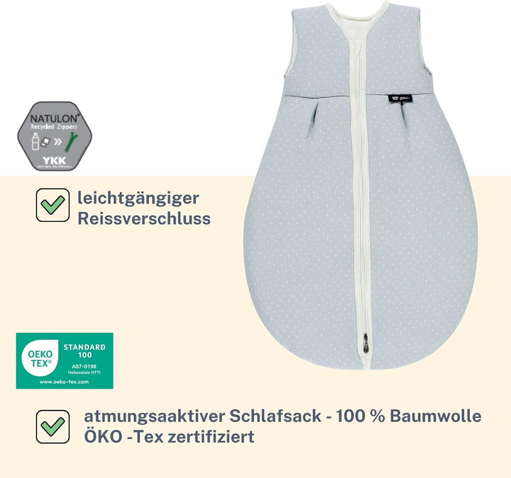 Alvi Schlafsack Baby Mäxchen light I leichter Babyschlafsack ärmellos I Sommerschlafsack Jungen und