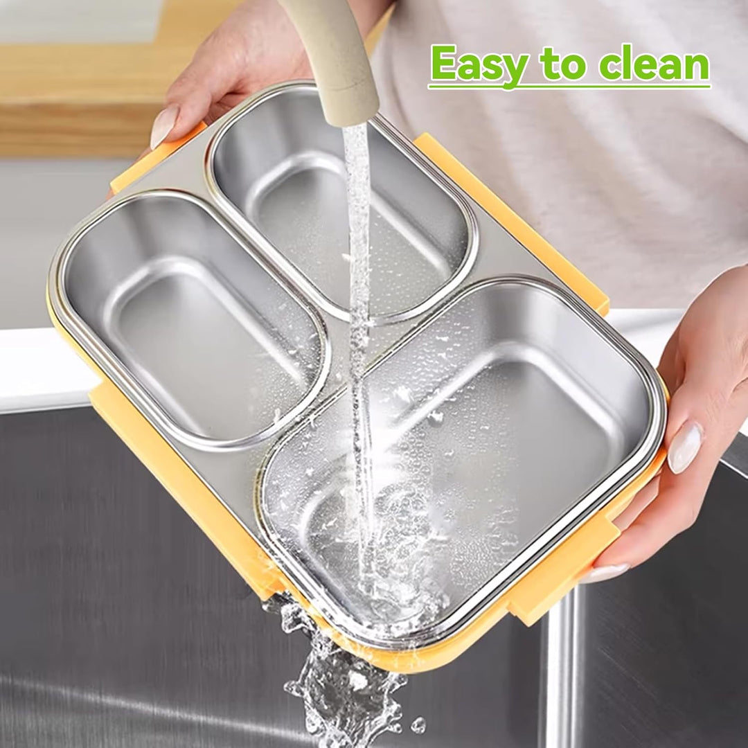 Bento Lunchbox Erwachsene 1000ml Edelstahl Brotdose Edelstahl mit Fächern, Bento Box mit Gabel, Brot