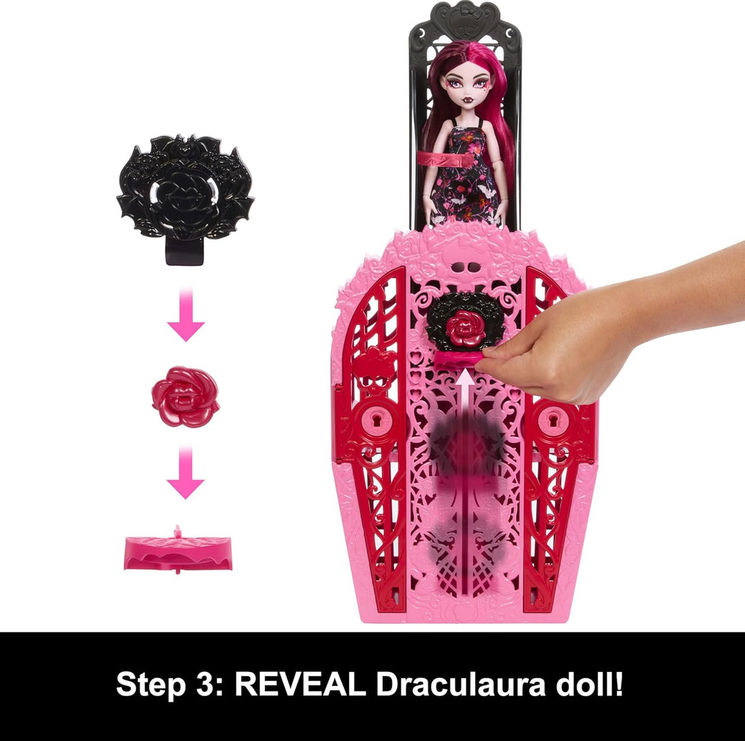 Monster High Skulltimate Secrets Set aus Puppe und Zubehör, Garden Mysteries Draculaura mit zauberha