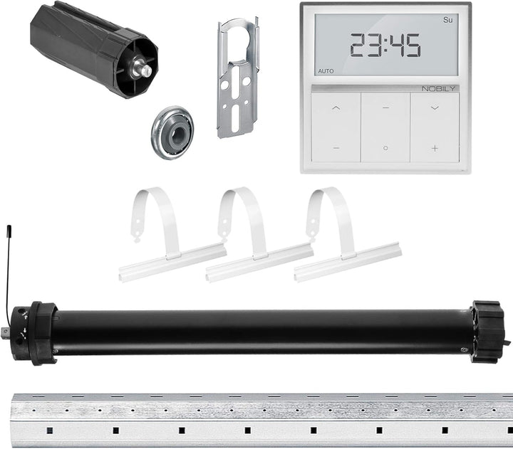 NOBILY Rolladen-Komplett-Set f. 60mm Achtkantwelle Mechanischer Funk Maxi-Rolladenmotor 10Nm + Rolla