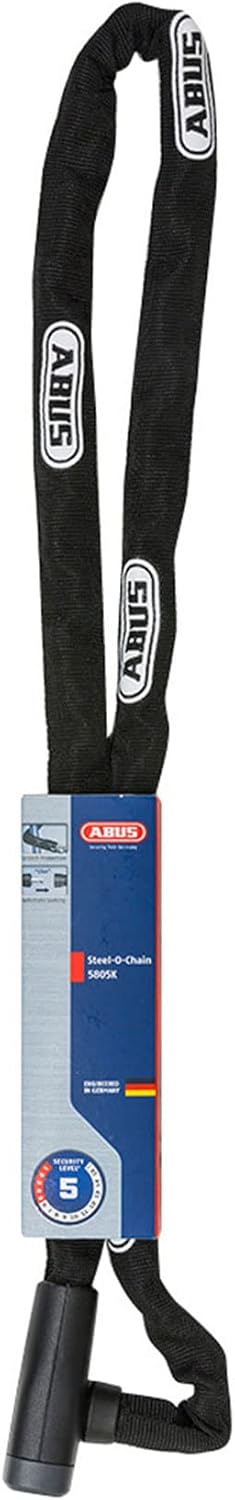 ABUS Kettenschloss Steel-O-Chain 5805K – Fahrradschloss aus Stahl – ABUS-Sicherheitslevel 5 Schwarz