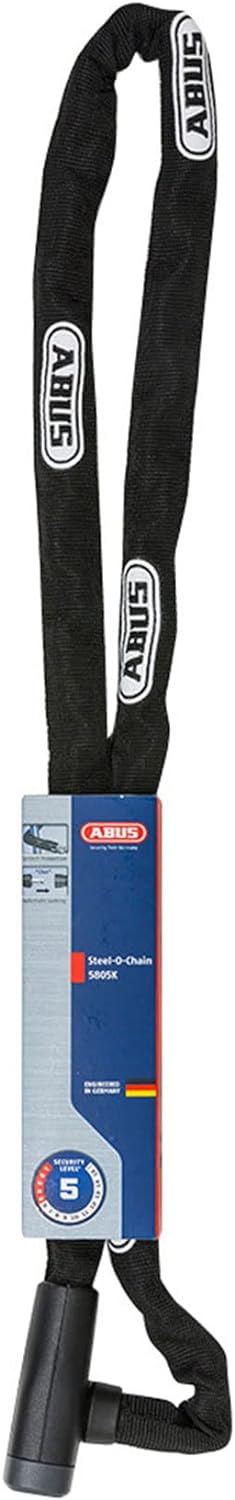 ABUS Kettenschloss Steel-O-Chain 5805K – Fahrradschloss aus Stahl – ABUS-Sicherheitslevel 5 Schwarz