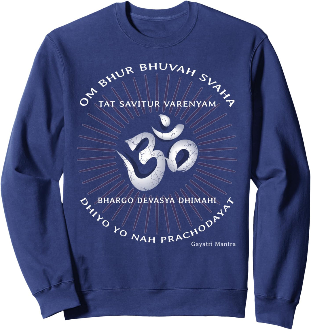 Gayatri Text OM Symbol Yoga Shirt Spirituell Gayatri Mantra Sweatshirt
