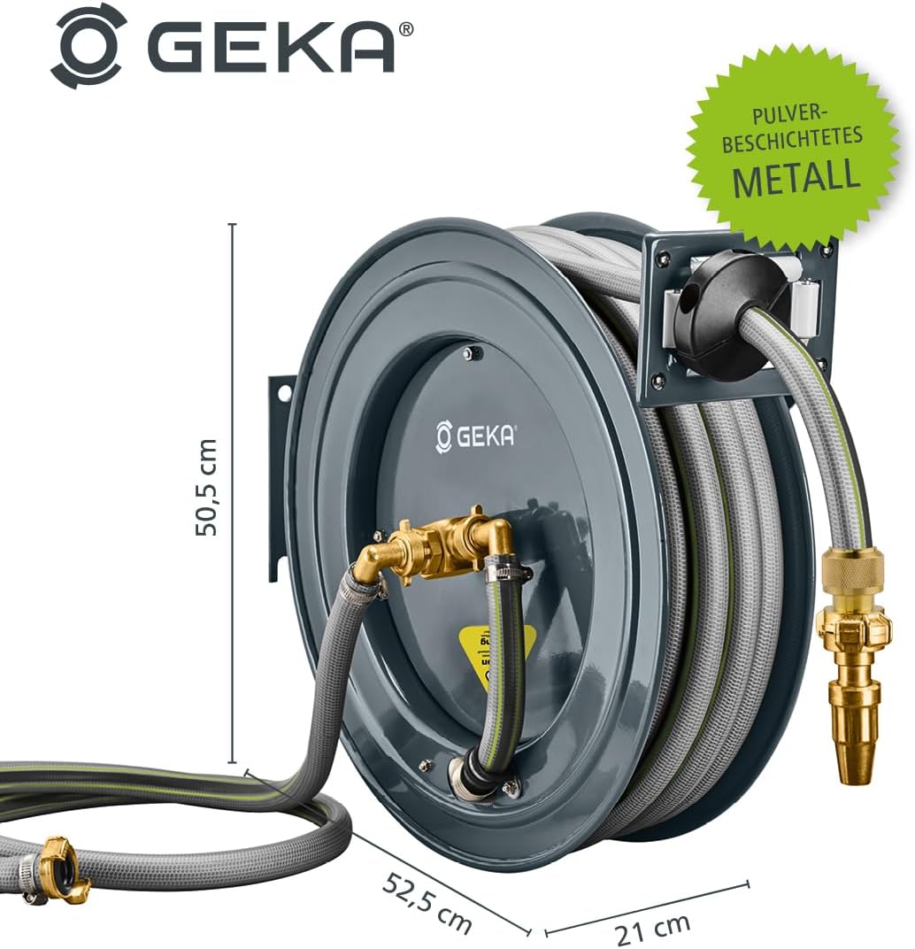 GEKA plus Automatischer Schlauchaufroller PA20SK (robuster Schlauchaufroller, Stahlkonstruktion, aut