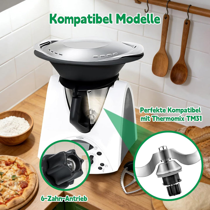Teigmesser für Thermomix TM31, Edelstahl Teigmischmesser, Kein Teig-Rückstand, Schnelle Reinigung de
