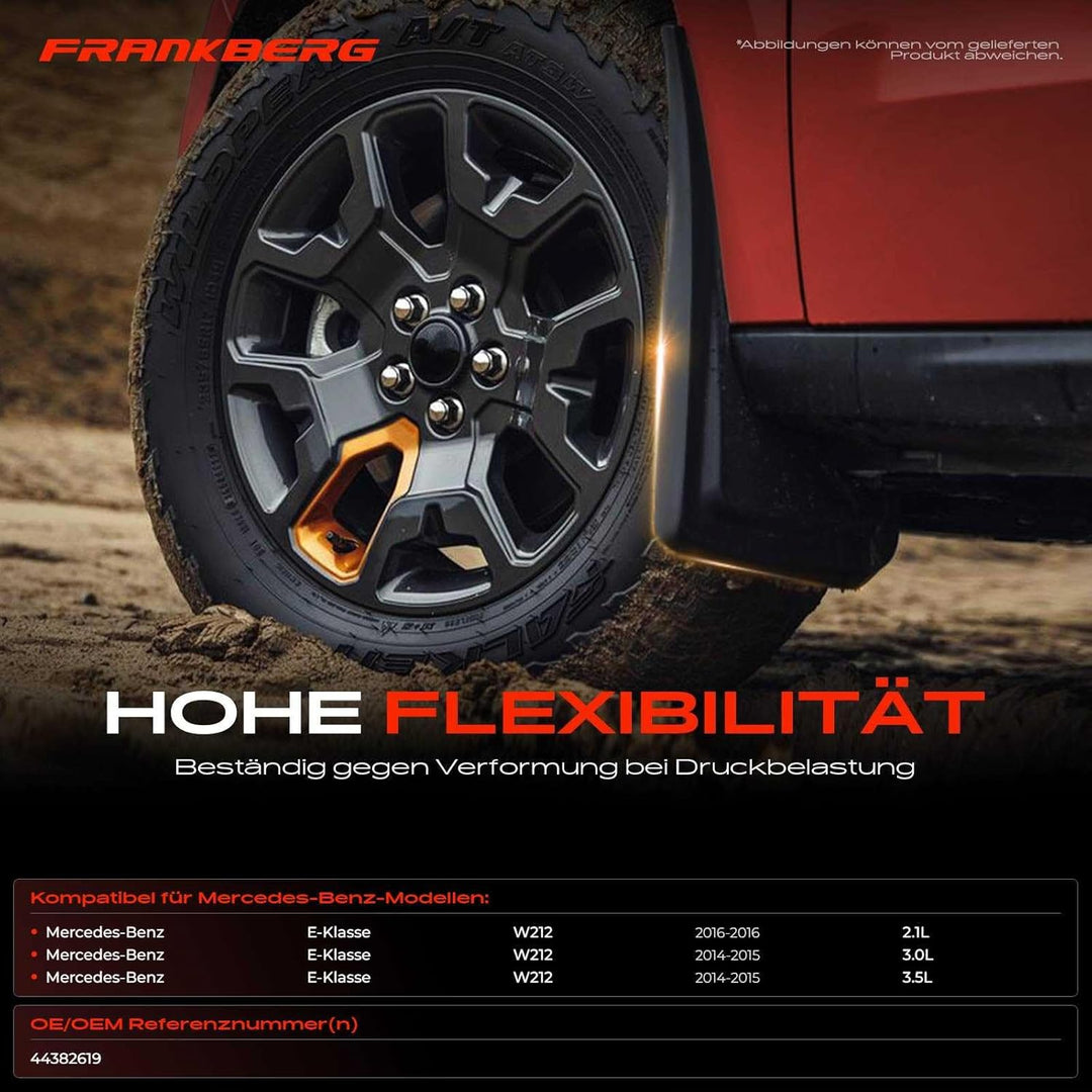 Frankberg 4X Spritzschutz Schmutzfänger Vorne Hinten Kompatibel mit E-Klasse W212 Limousine 2014-201