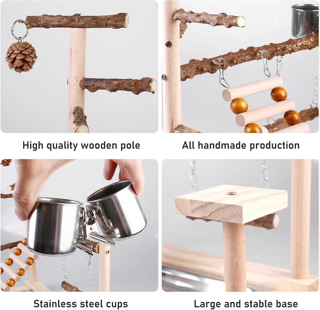 Vögel Spielplatz, Wellensittich Spielplatz Vogel-Spielplatz, Papageienspielständer Mit Feeder Cup Un