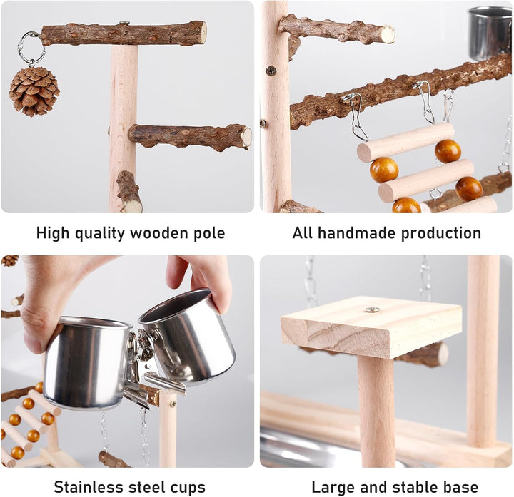 Vögel Spielplatz, Wellensittich Spielplatz Vogel-Spielplatz, Papageienspielständer Mit Feeder Cup Un