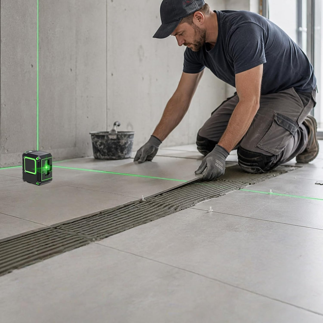 Kreuzlinienlaser mit Stativ, Laser Wasserwaage, Grün Kreuzlaser 360° Selbstnivellierend Linienlaser