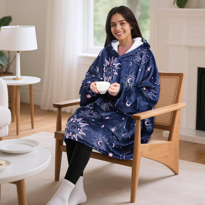 Catalonia Classy Oversized Sherpa Hoodie Decke, grosses Kapuzen-Sweatshirt für Frauen, weiche gemütl