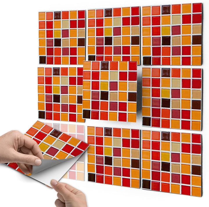 Mosaik Fliesen-Aufkleber I Selbstklebende Sticker-Fliesen für Küche u. Bad I Fliesenmotive für Küche