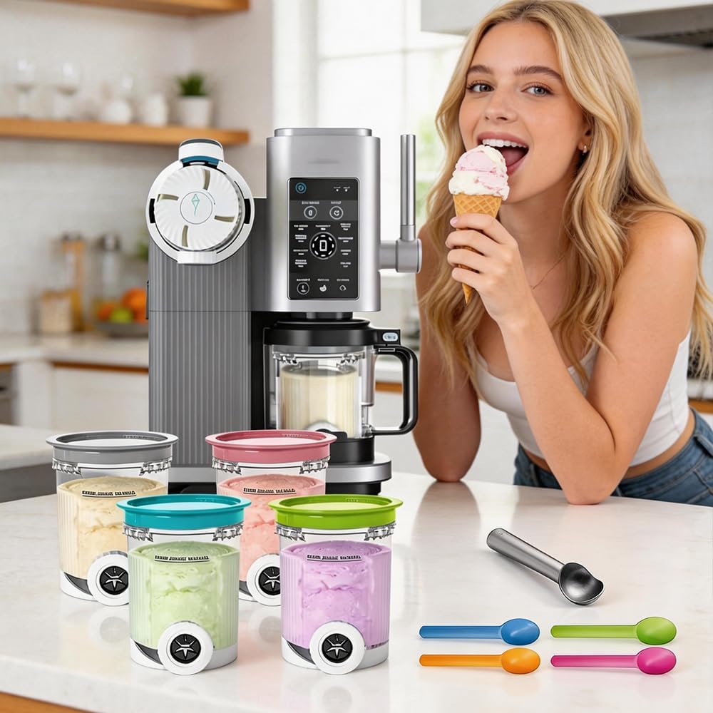 Behälter für Ninja Creami Swirl NC700 NC701EU Serie, Afenau 4 Stück BPA-Frei Eisbehälter mit SwirlDe