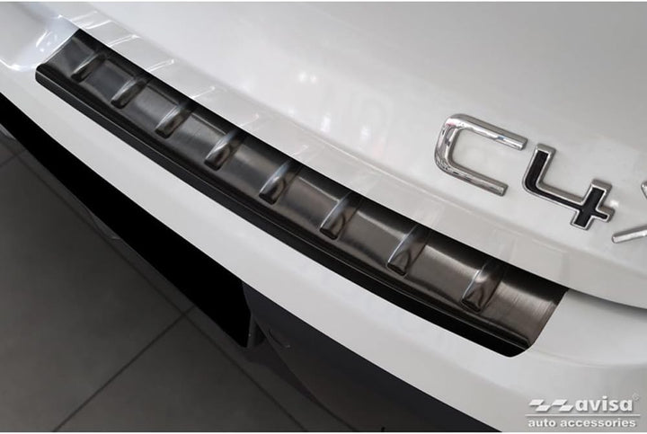 Avisa Schwarz Edelstahl Heckstossstangenschutz kompatibel mit Citroën C4 X 2023- 'Ribs' (2-teilig)