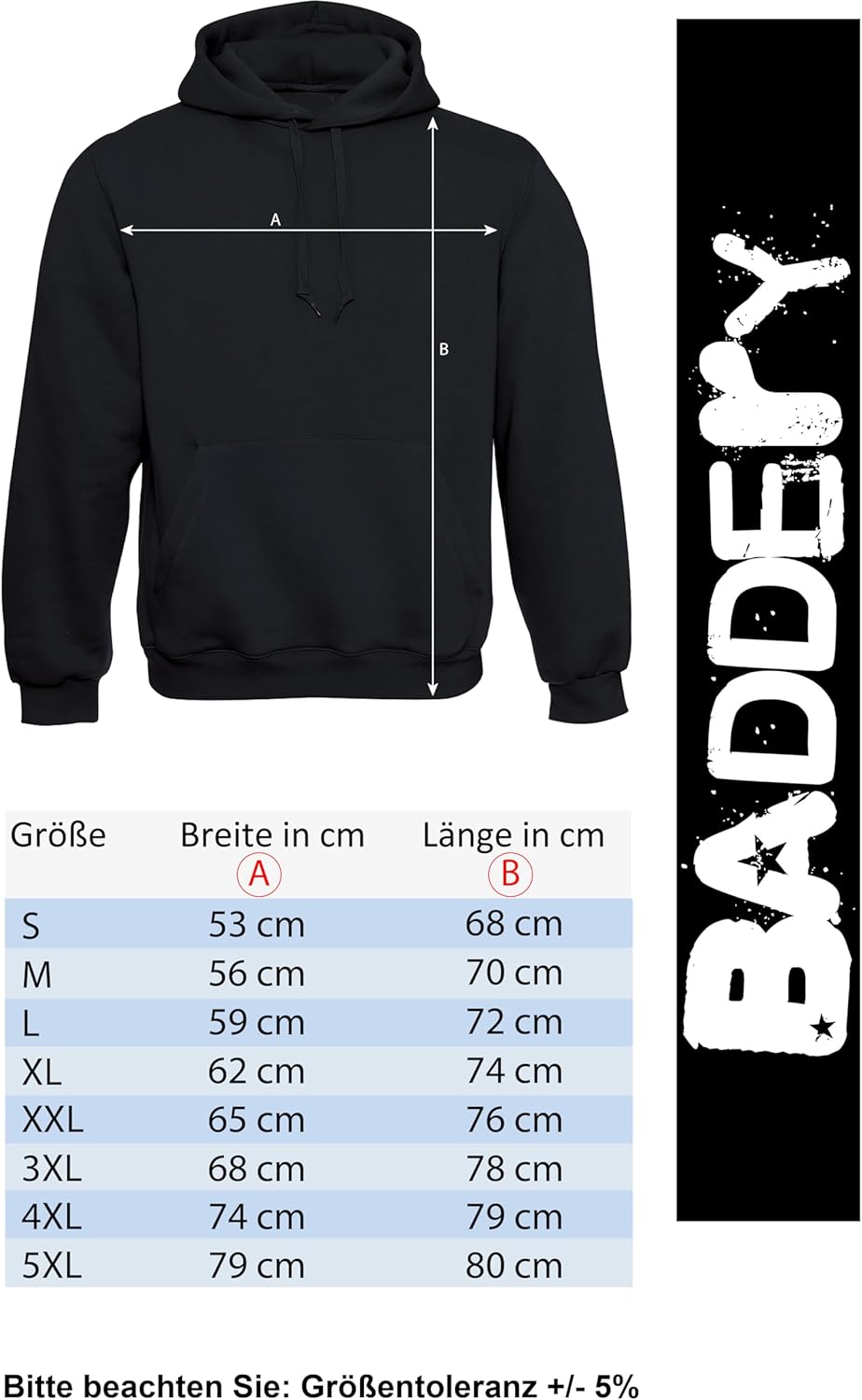 Baddery Biker Hoodie Herren : Biker Pray - Sweatjacke Männer Motorrad Kapuzenjacke - Geschenk Motorr