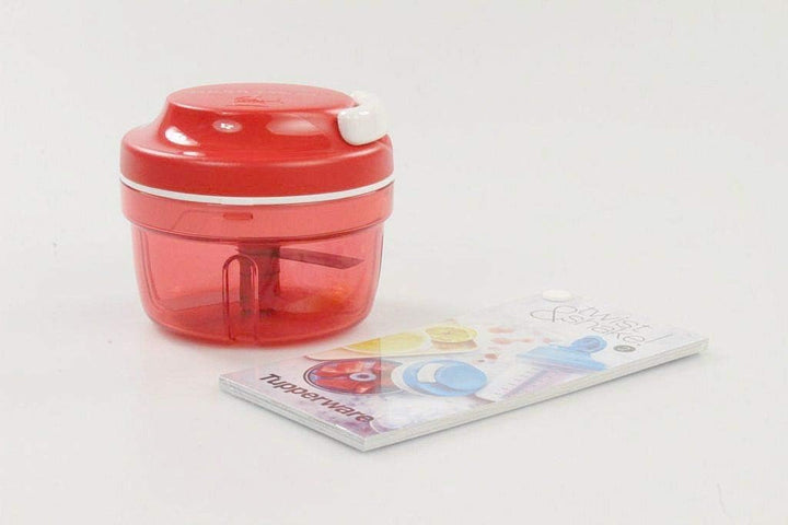 TUPPERWARE Chef Turbo-Chef rot D158 Zwiebelschneider + Rezeptkarte "Twist&Shake"