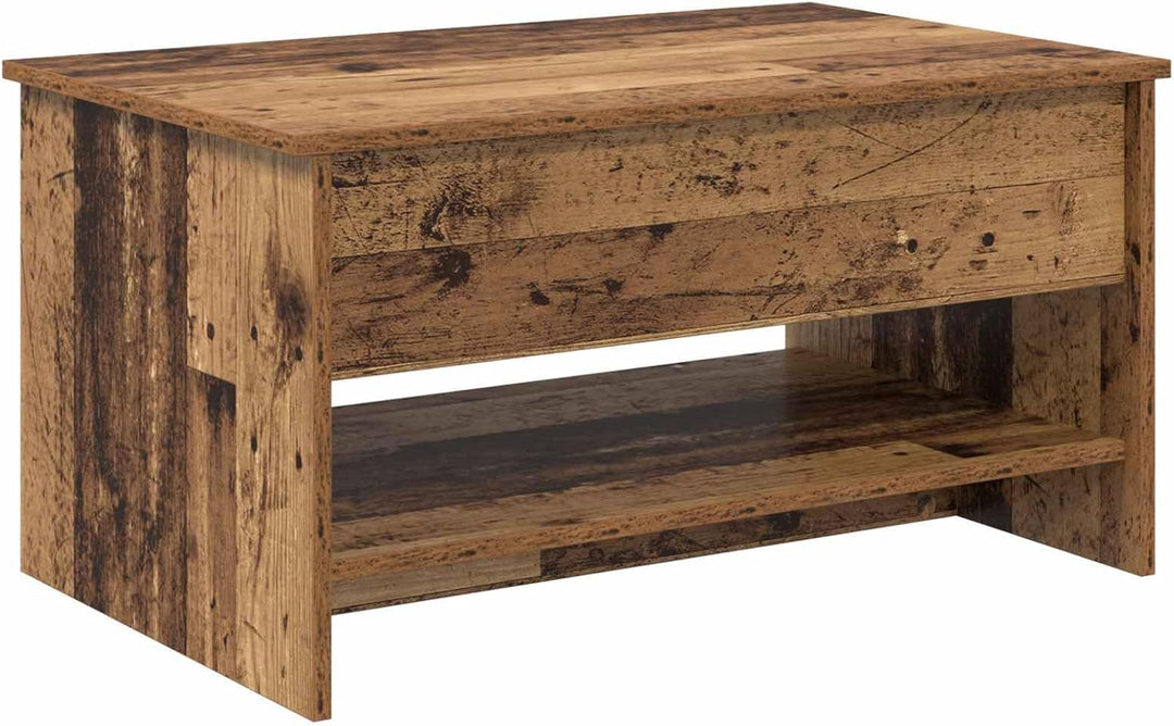 vidaXL Couchtisch für's Wohnzimmer mit klappbarem Deckel – modern, rechteckig, Glatte Oberfläche, fu