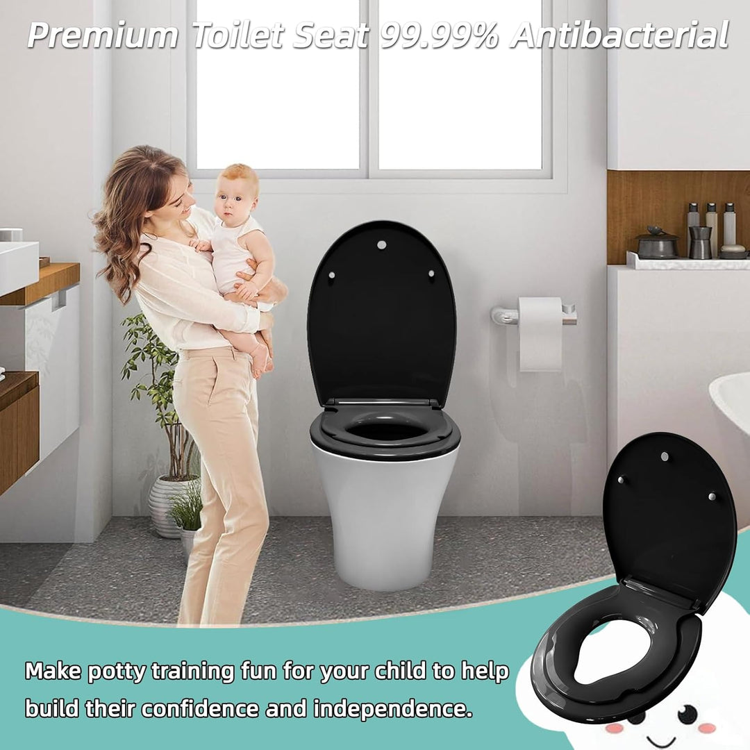 Toilettendeckel mit Kindersit,Antibakteriell & UV-beständig | Klodeckel mit Kindereinsatz,kl.WC Sitz