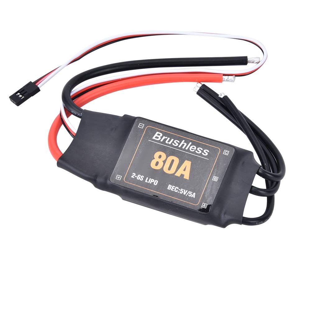 RC ESC, 80A Brushless ESC Elektronischer Drehzahlregler Batterie Niederspannungsschutz 2-6S