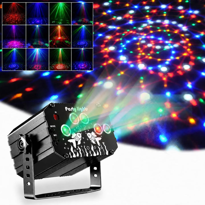 Discolicht Partylicht, Party Deko Disco licht, Dj licht Musikgesteuert Mit Fernbedienung USB 61 Vers