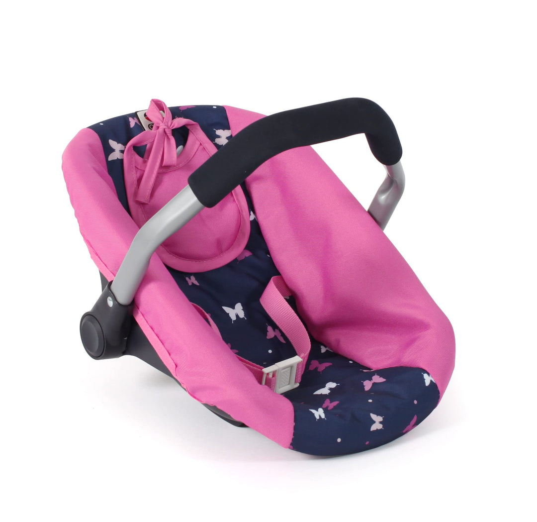 Bayer Chic 2000 - Puppen-Autositz für Baby-Puppen, Puppentrage, Puppenzubehör, Butterfly, Navy-pink,