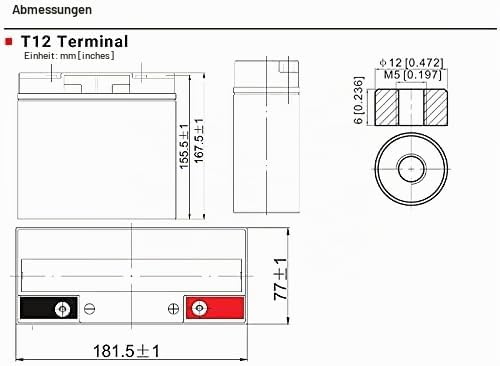 Akku kompatibel 6-DZM-20 6-DZM-18 12V 22Ah AGM Blei Vlies Accu wartungsfrei