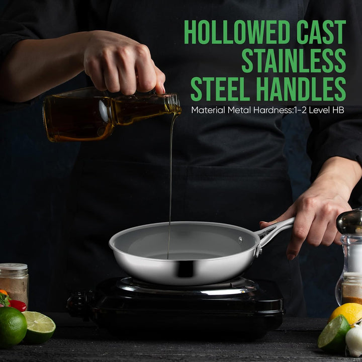 Nutrichef Ausgehöhlte Guss-Griffe – funktioniert mit Modell NCSSX45 20,3 cm kleine Bratpfanne, PFOA/