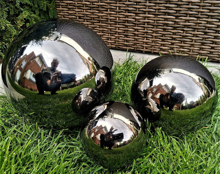 Dekokugel aus Edelstahl 50 cm Edelstahl Schwarz poliert Dekorationskugel Edelstahlkugel