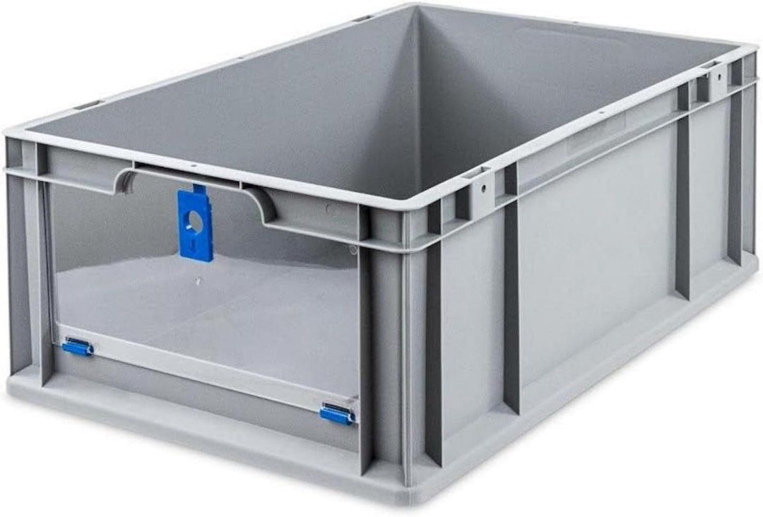 SuperSparSet 4x Eurobox NextGen Insight Cover | HxBxT 22x40x60 | 44 Liter | Hoch/Blau | Eurobehälter