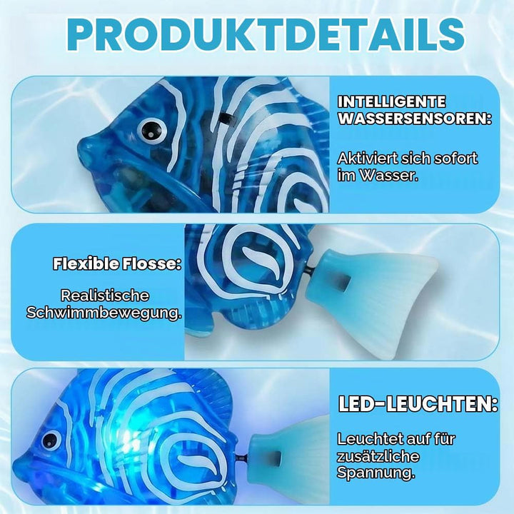 4 Stück Elektronischer Haustier Fisch, Schwimmende Fische Spielzeug, Elektrische Fische Katze Spielz