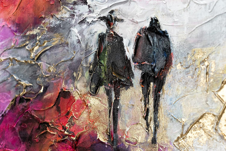 YS-Art XXL Abstrakt Acryl Gemälde auf Leinwand mit Rahmen Frühlingskühle handgemalte Wandbilder Wohn