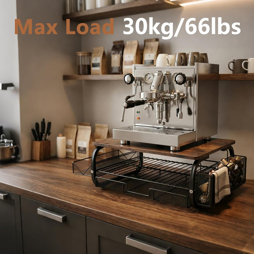 Monitorständer Holz Ergonomischer Monitorständer 30kg/66lbs, extra breite Netzablage + 3 Kabelbinder