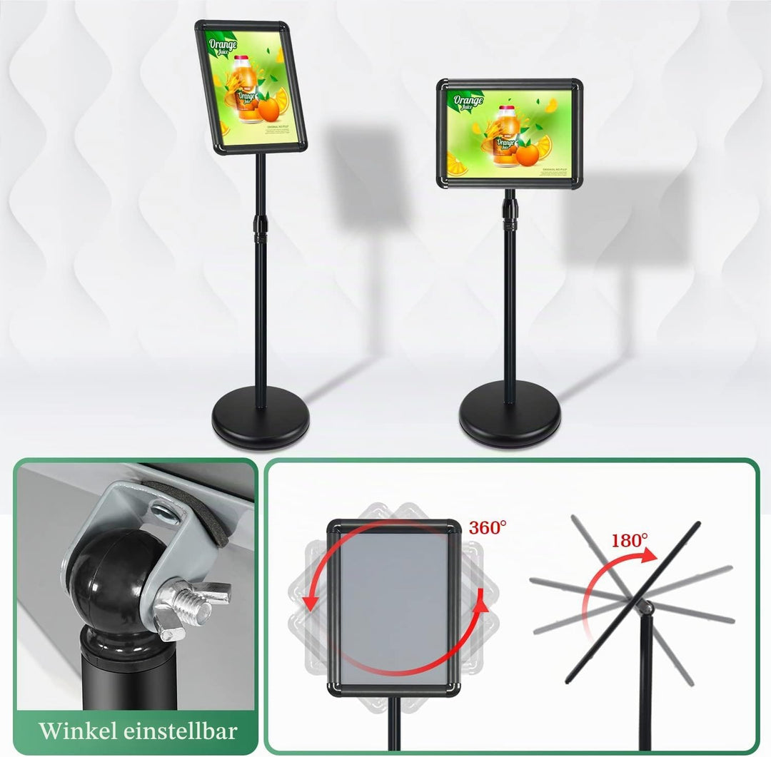 Mutualsign 2 Packungen A4-Schilderhalter Ständer Display Poster Ständer Werbung Schnapprahmen Schild
