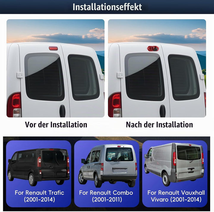 720P HD Rückfahrkamera für Renault Trafic 2001-2014/Opel Combo 2001-2011/ Opel Vivaro 2001-2014, 140