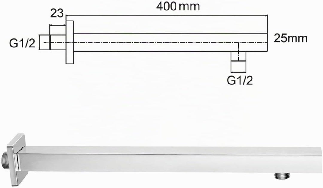 Rainsworth 400 MM Messing Brausearm Wandarm Duscharm für Duschkopf, Halter von Regendusche Regendusc