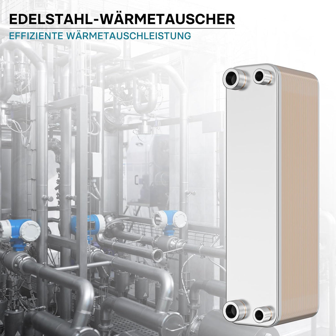 Hrale Edelstahl Wärmetauscher 40 Platten max 165 kW Plattenwärmetauscher Wärmetauscher