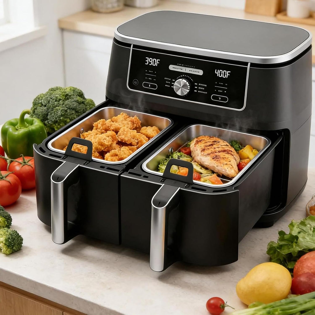 Air Fryer Backblech Grillrost mit Silikongriff | Küchen-Heissluftfritteusen-Backform Für Private Küc