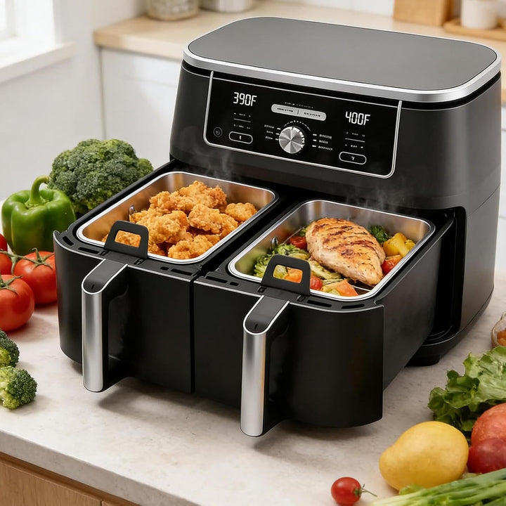 Air Fryer Backblech Grillrost mit Silikongriff | Küchen-Heissluftfritteusen-Backform Für Private Küc