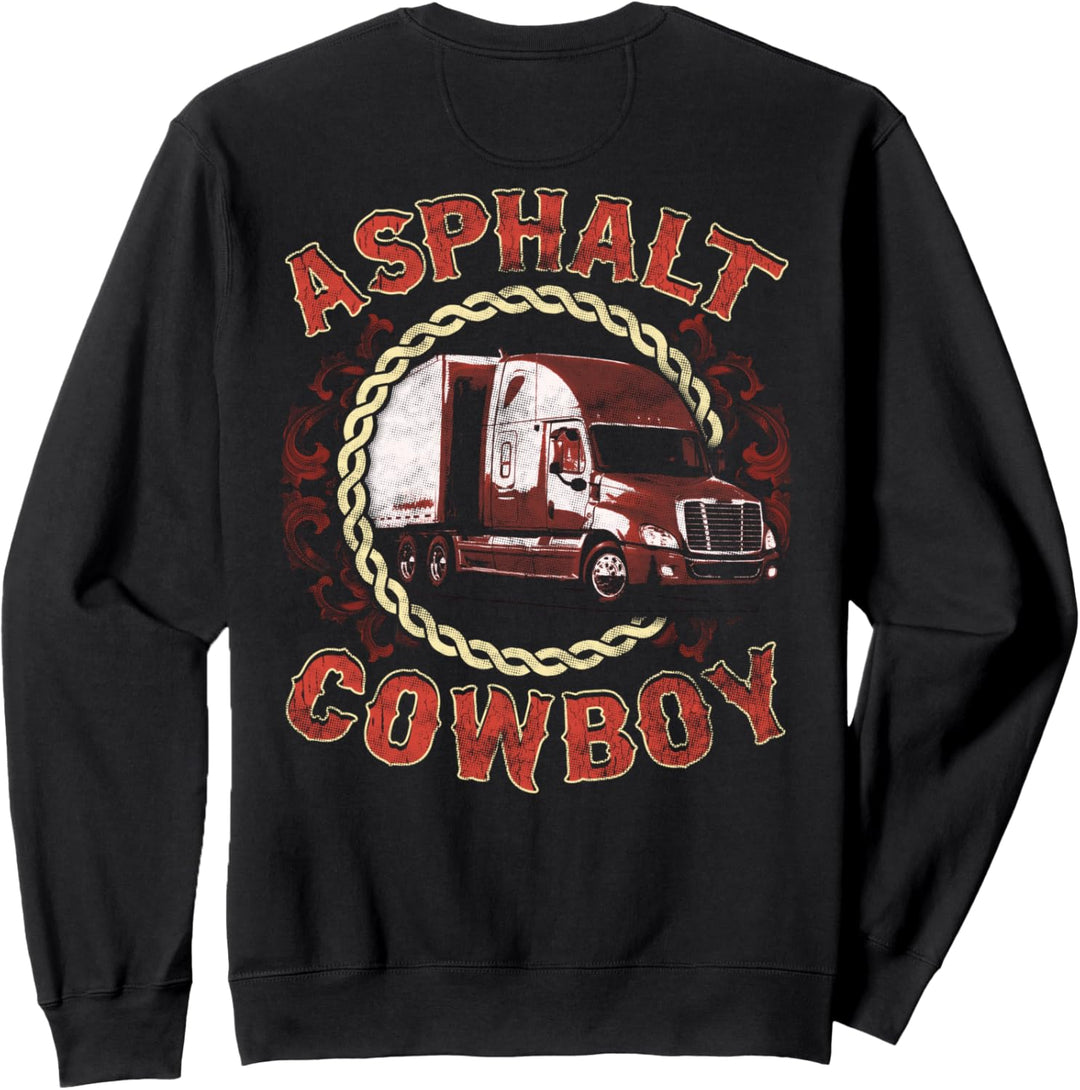Asphalt Cowboy Truck Driver Gift Trucker Chain Dad Trucking Sweatshirt