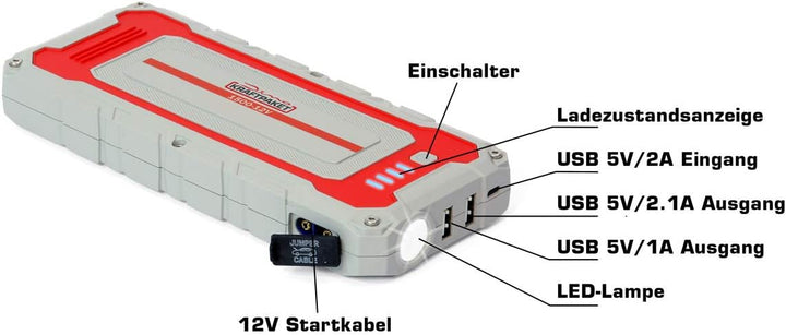 Dino KRAFTPAKET 136150 12V-1500A Starthilfegerät 62.9Wh-Die Neue kraftvolle Generation, kompatible m