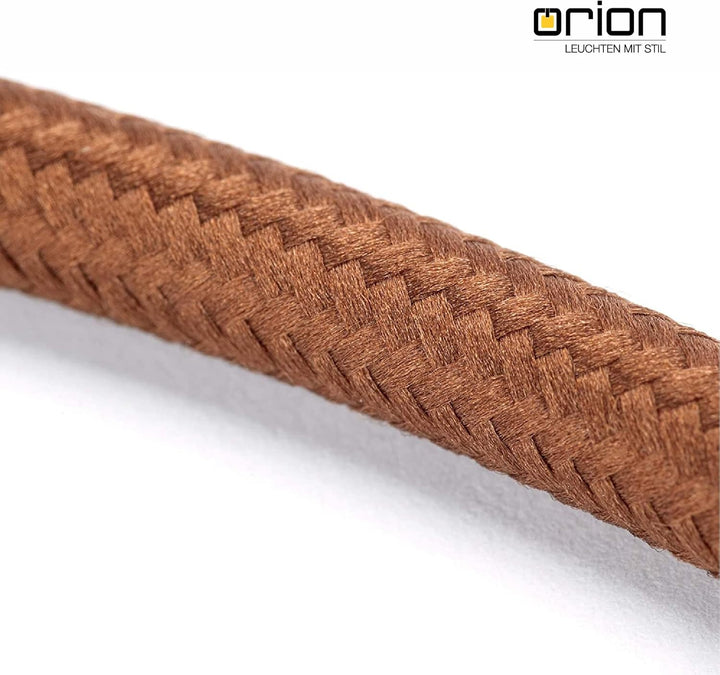 ORION LIGHTSTYLE Textilkabel für Lampen, 5 m Braun, 3-adrig, (3x 0,75 mm²) - Kunststoff Stromkabel m