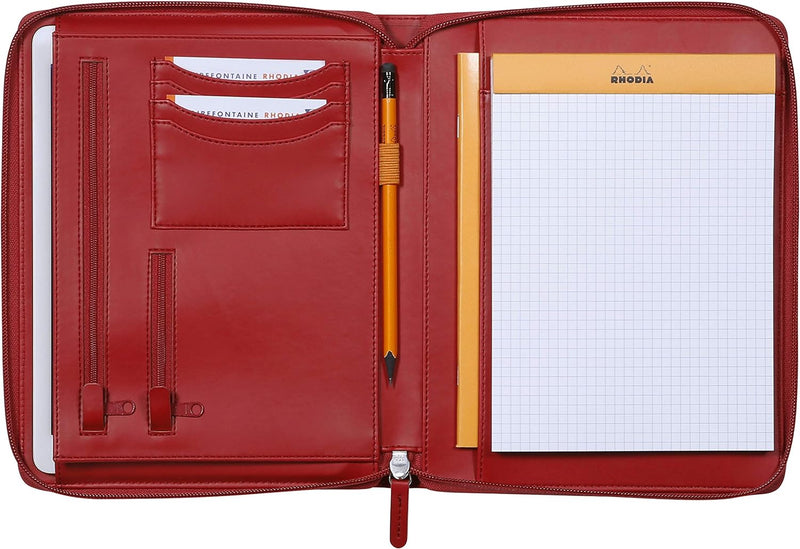 Rhodia 168106C - Konferenzmappe Rhodiarama für Block DIN A5, 19,5x25,5 cm, mit Etui, dehnbare Hauptt