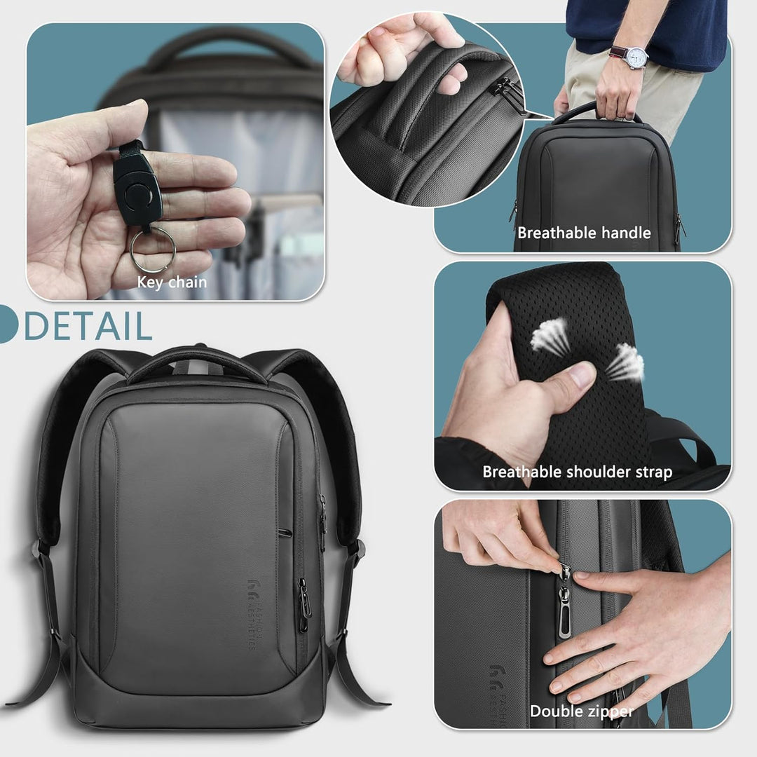 Laptop Business Rucksack Herren mit laptopfach mit USB-Ladeanschluss Diebstahlsicher Handgepäck Tage