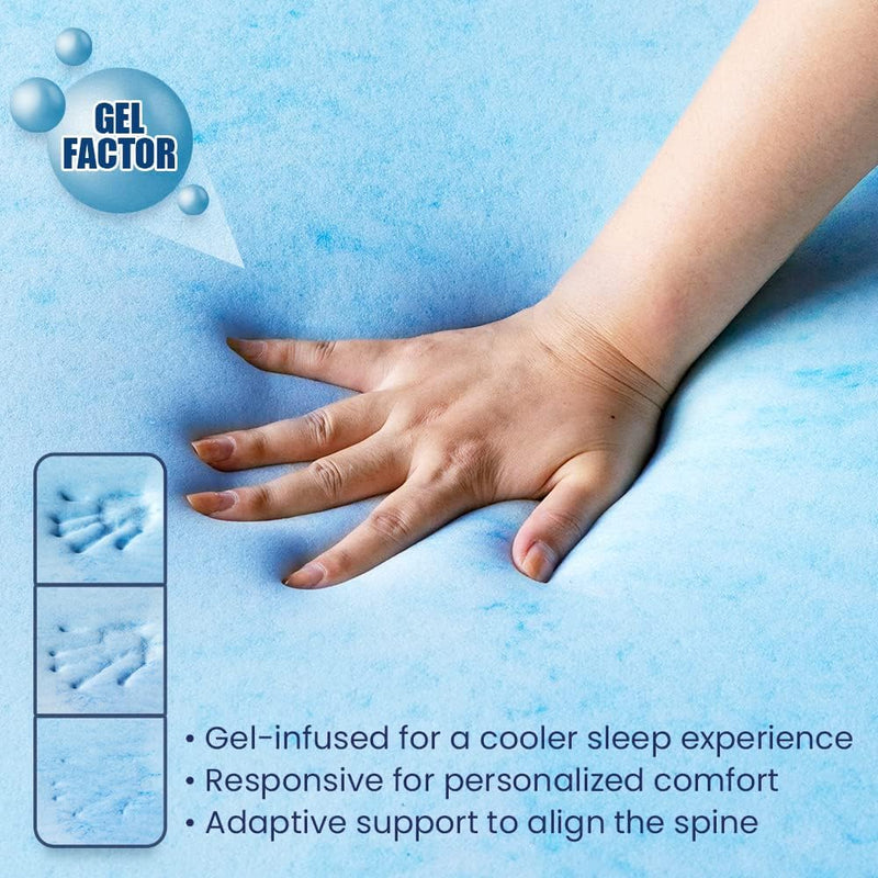 Matratzentopper 7cm Gelschaum Topper, Gel Memory Topper Matratzenauflage für Bett Boxspringbett Sofa