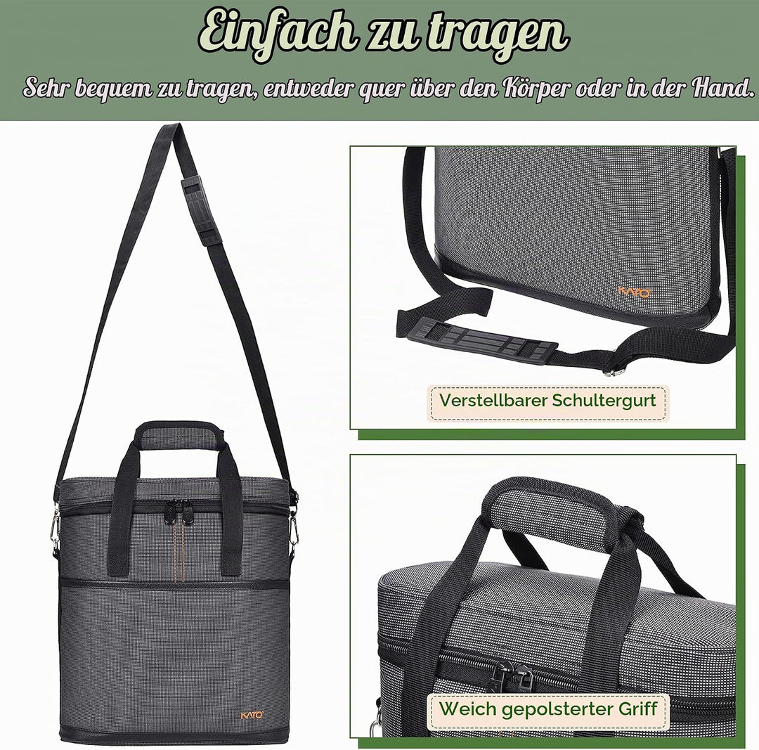 Kato Tirrinia Kühltasche Klein- Flaschenträger für Wein &amp; Bier, gepolsterte weinkühltasche mit isoli