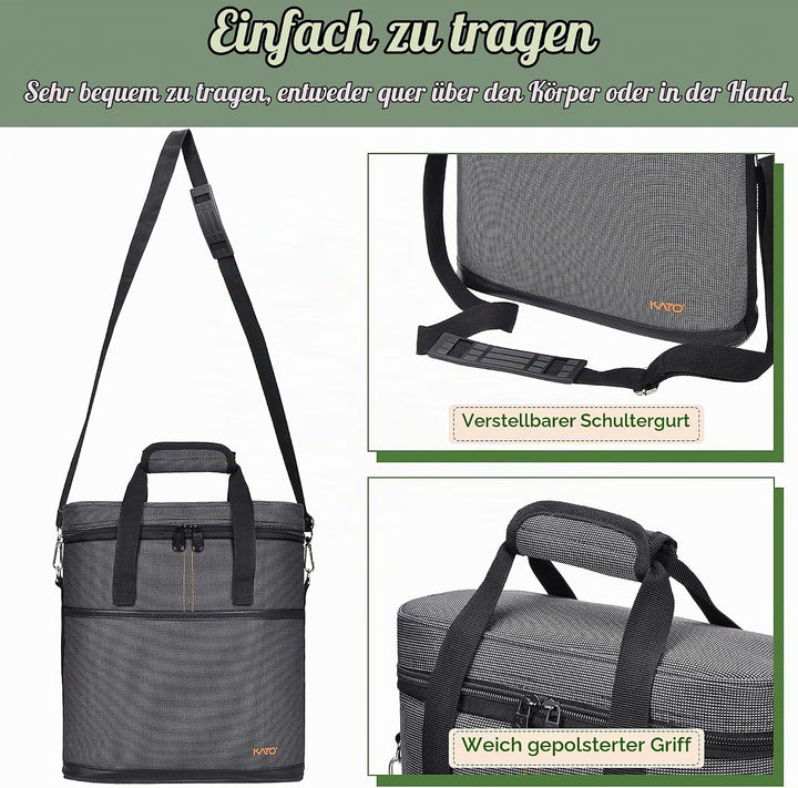 Kato Tirrinia Kühltasche Klein- Flaschenträger für Wein &amp; Bier, gepolsterte weinkühltasche mit isoli
