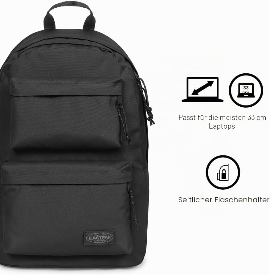 EASTPAK Unisex Padded Double Backpack (1er Pack) 47X21X28,5 Black Denim, 47X21X28,5 Black Denim